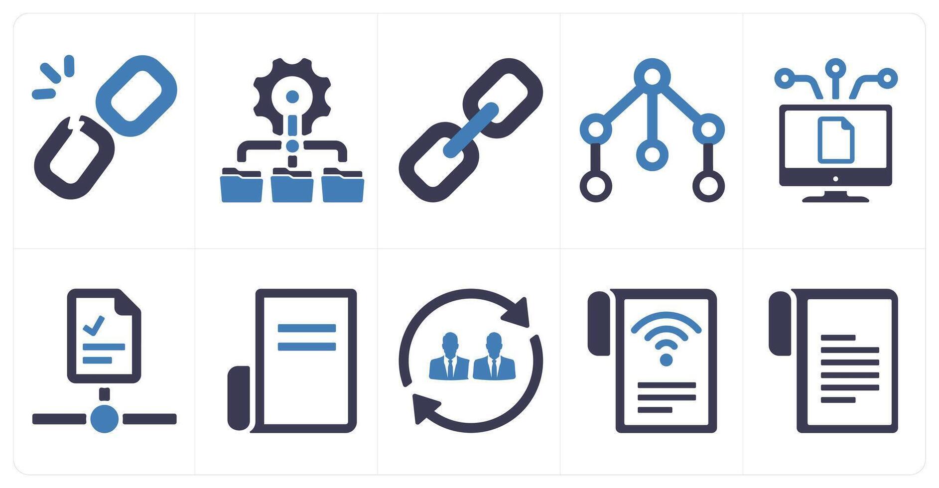 A set of 10 web marketing icons as connection, network, link vector