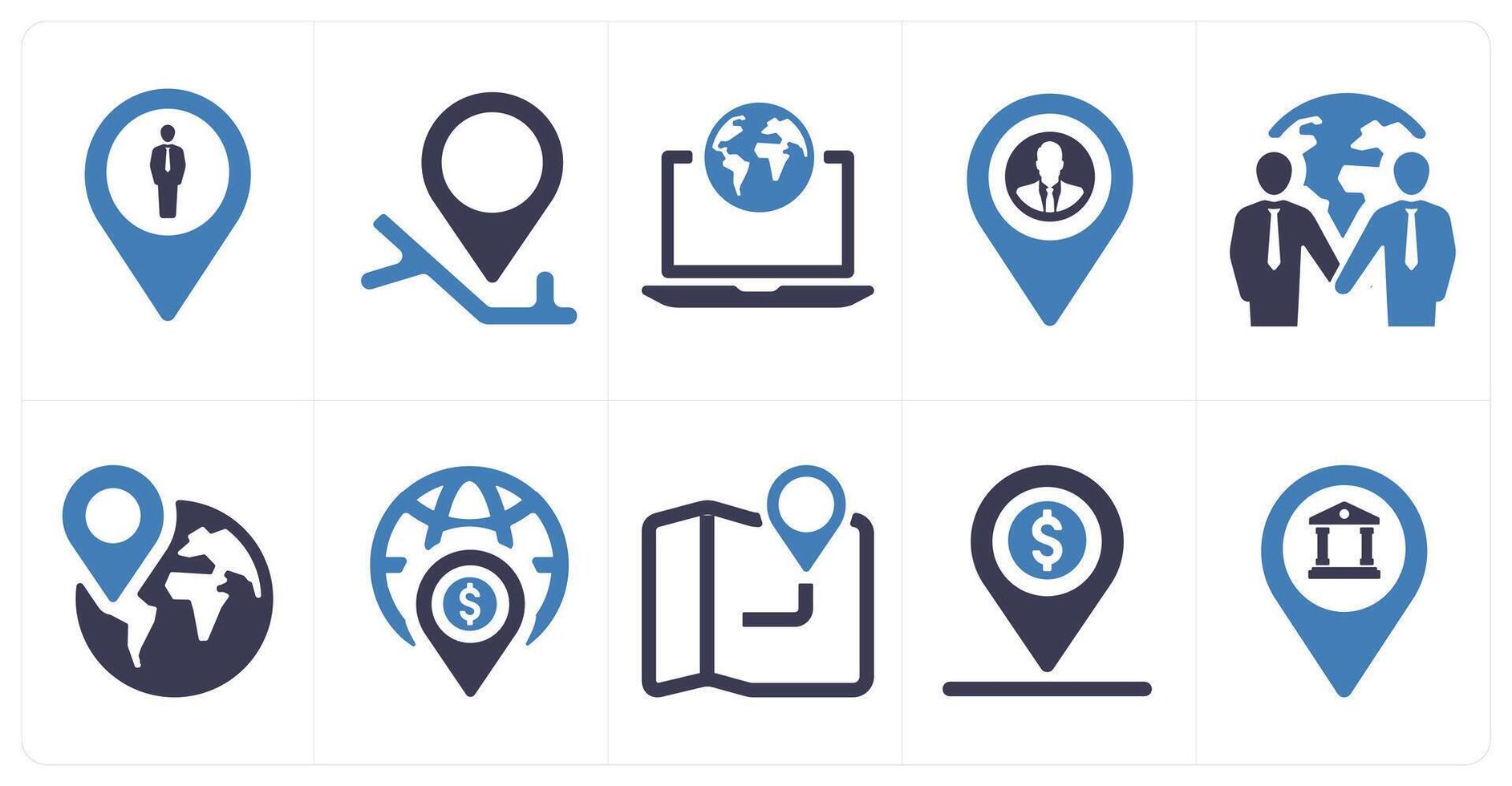 A set of 10 web marketing icons as human, gps, global business vector