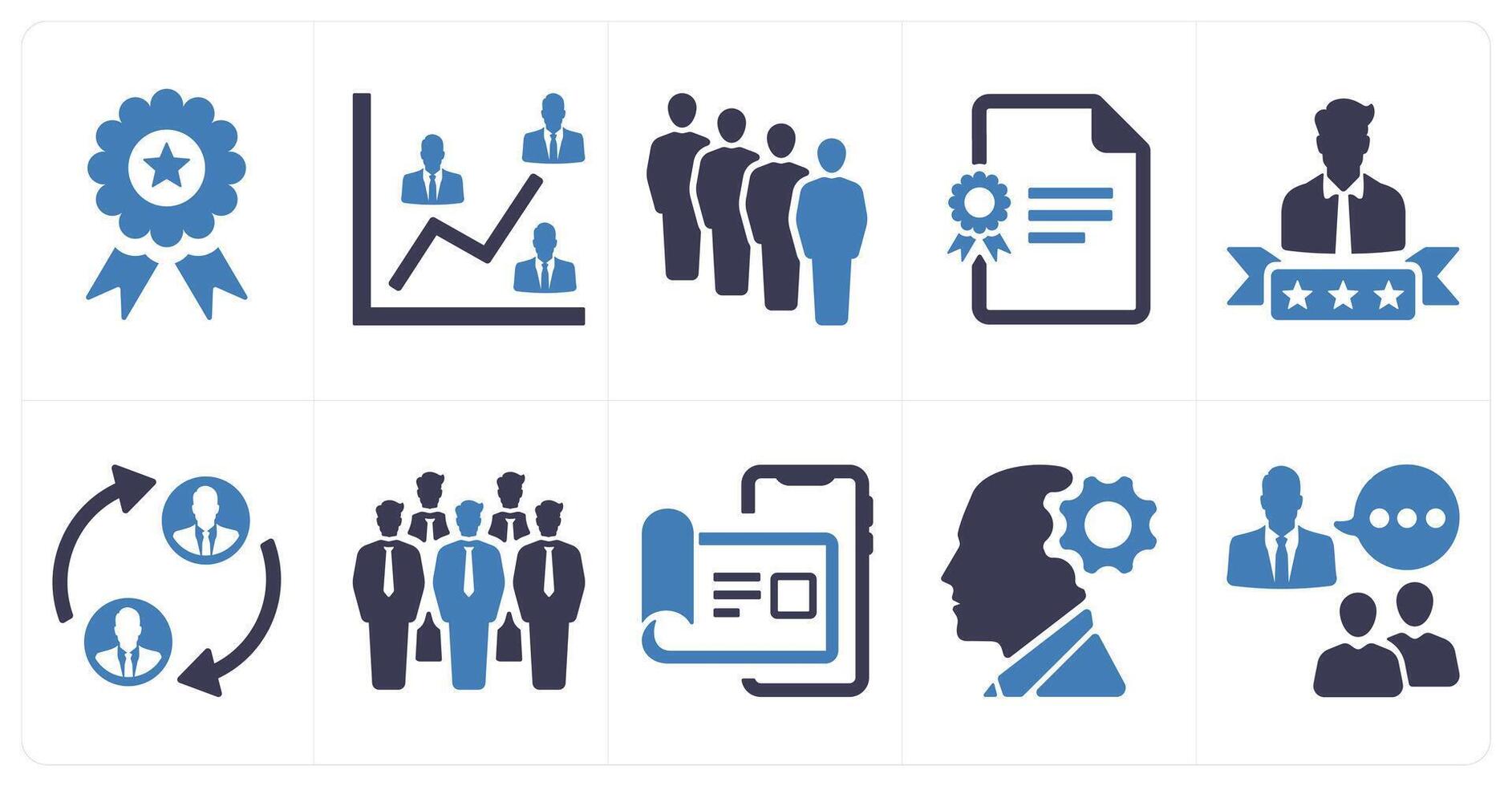 A set of 10 web marketing icons as badge, organization structure, group vector