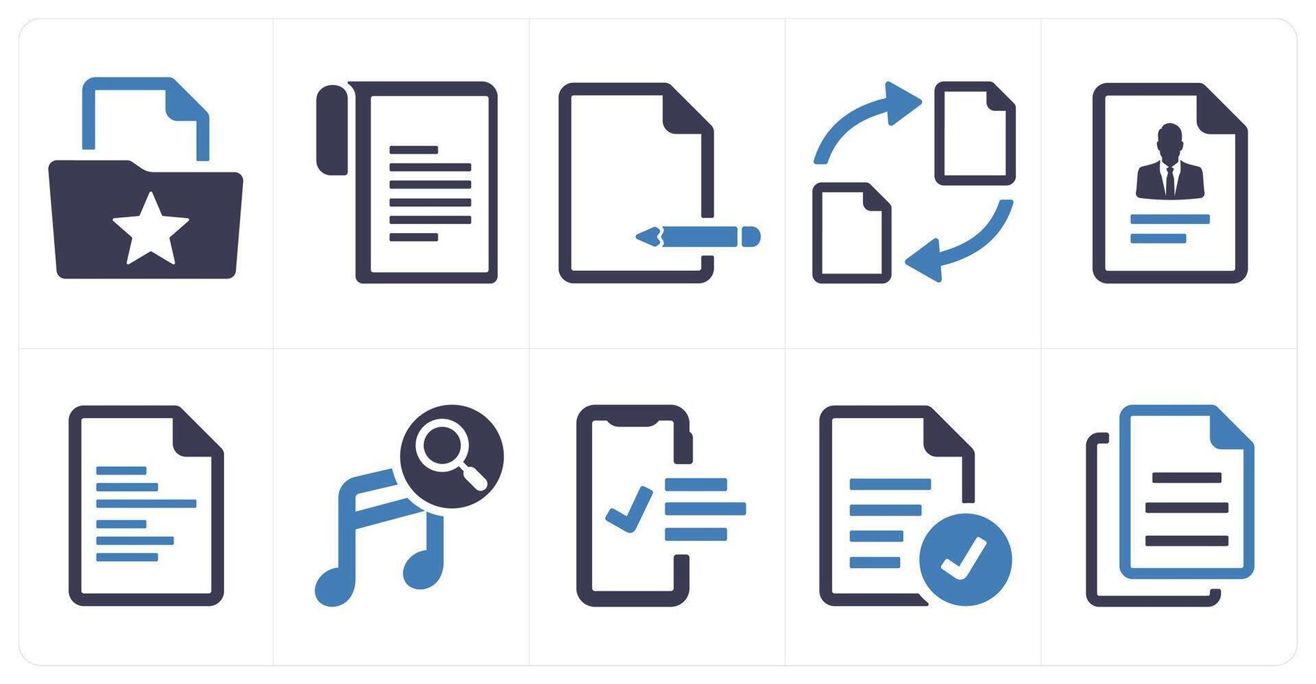 A set of 10 web marketing icons as favorite document, document, edit document vector