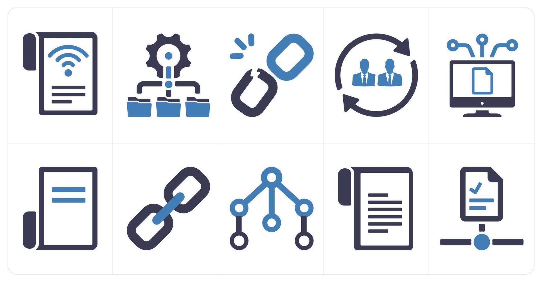 A set of 10 web marketing icons as online blogging, network, connection vector