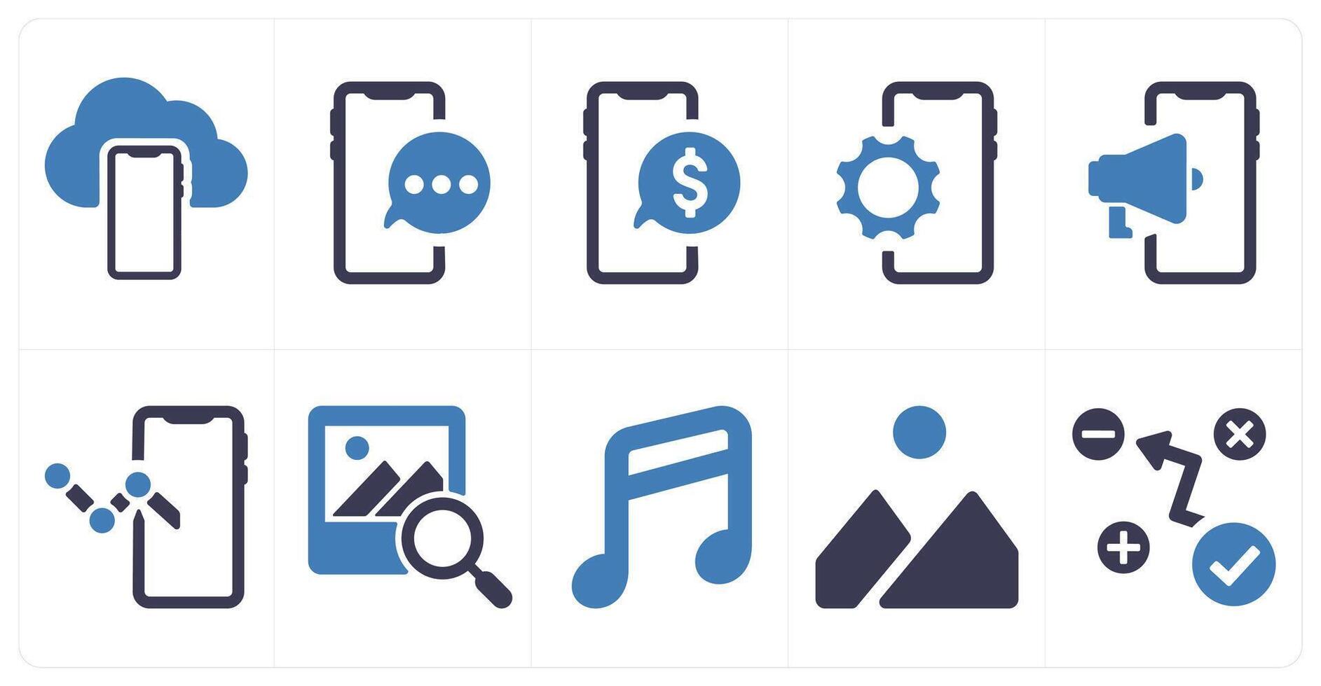 A set of 10 web marketing icons as cloud backup, mobile chat, mobile message vector