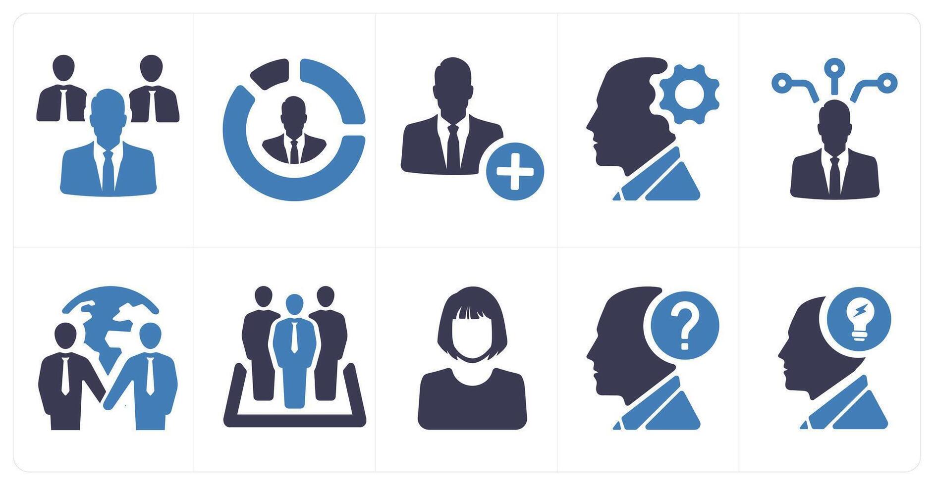 A set of 10 web marketing icons as manager, leader, businessman vector