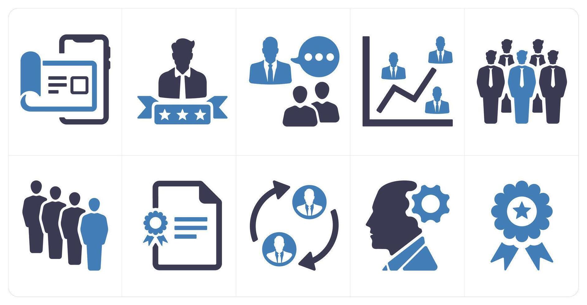 A set of 10 web marketing icons as user details, best employee, communication vector