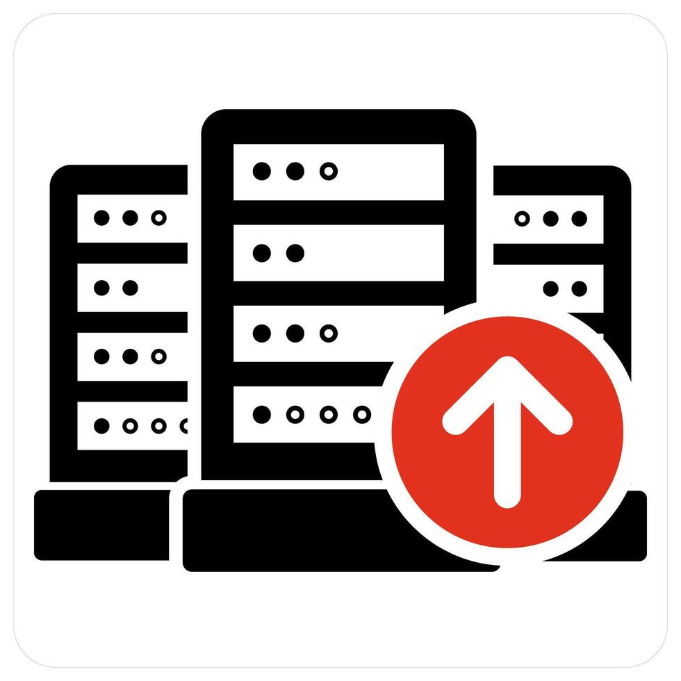 Upload on Server and send icon concept vector