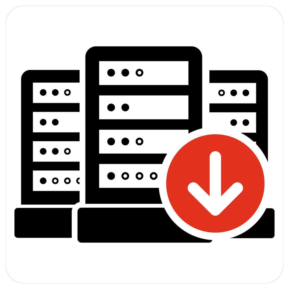 Download From Server and server icon concept vector