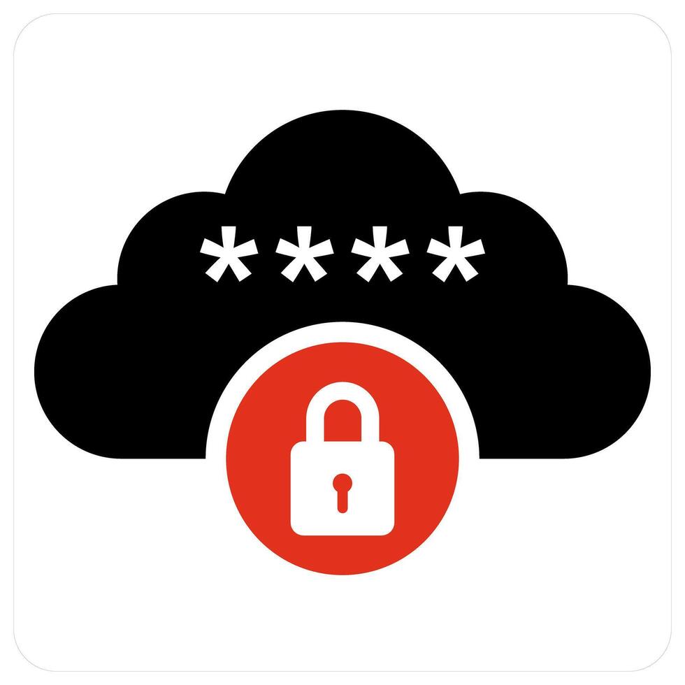 Cloud Encryption and cloud security icon concept vector