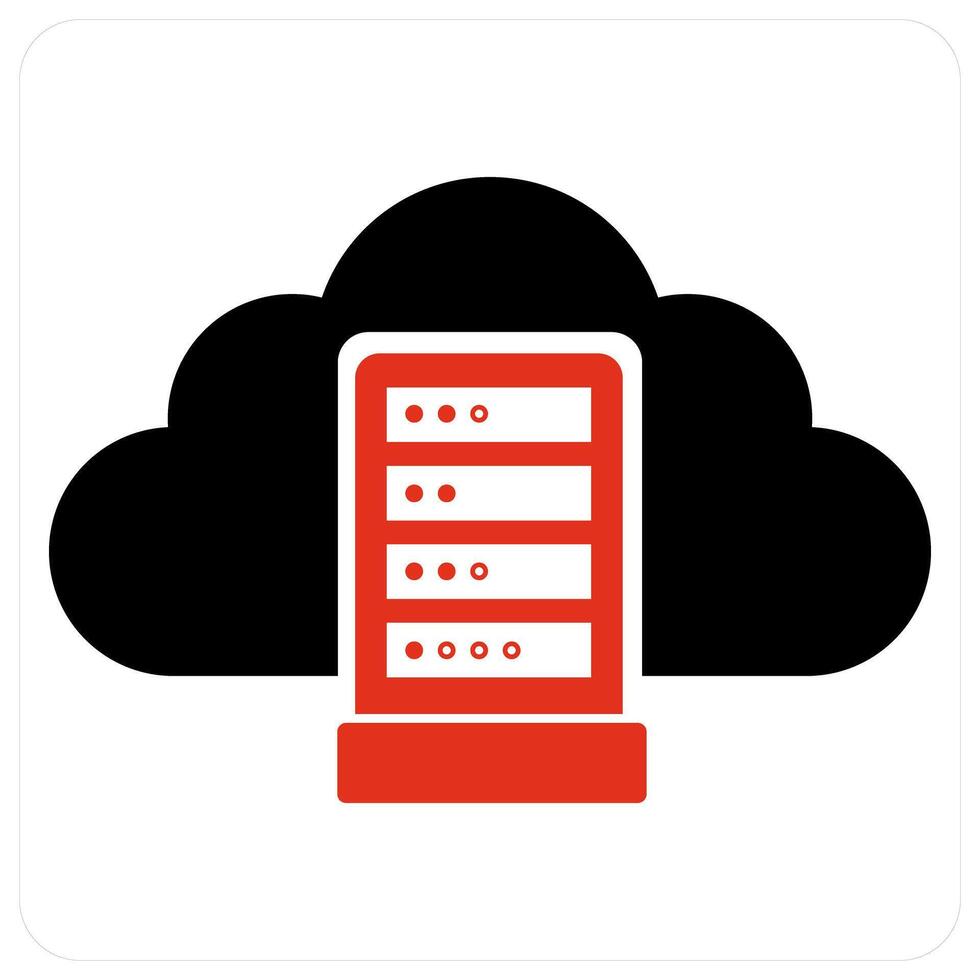 Cloud Server and hosting icon concept vector