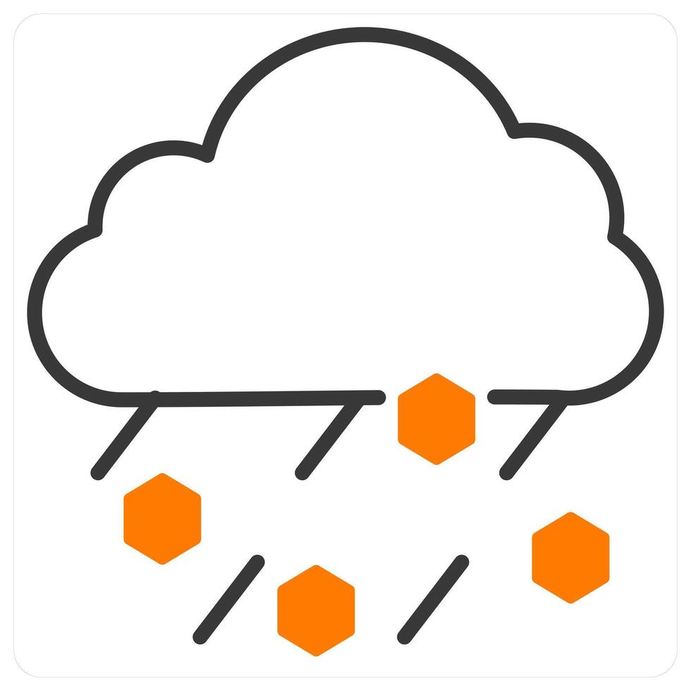 Rain with Snow and storm icon concept vector
