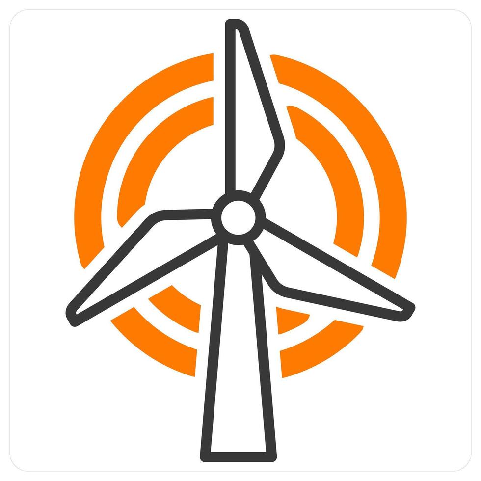 Wind Turbine and green icon concept vector