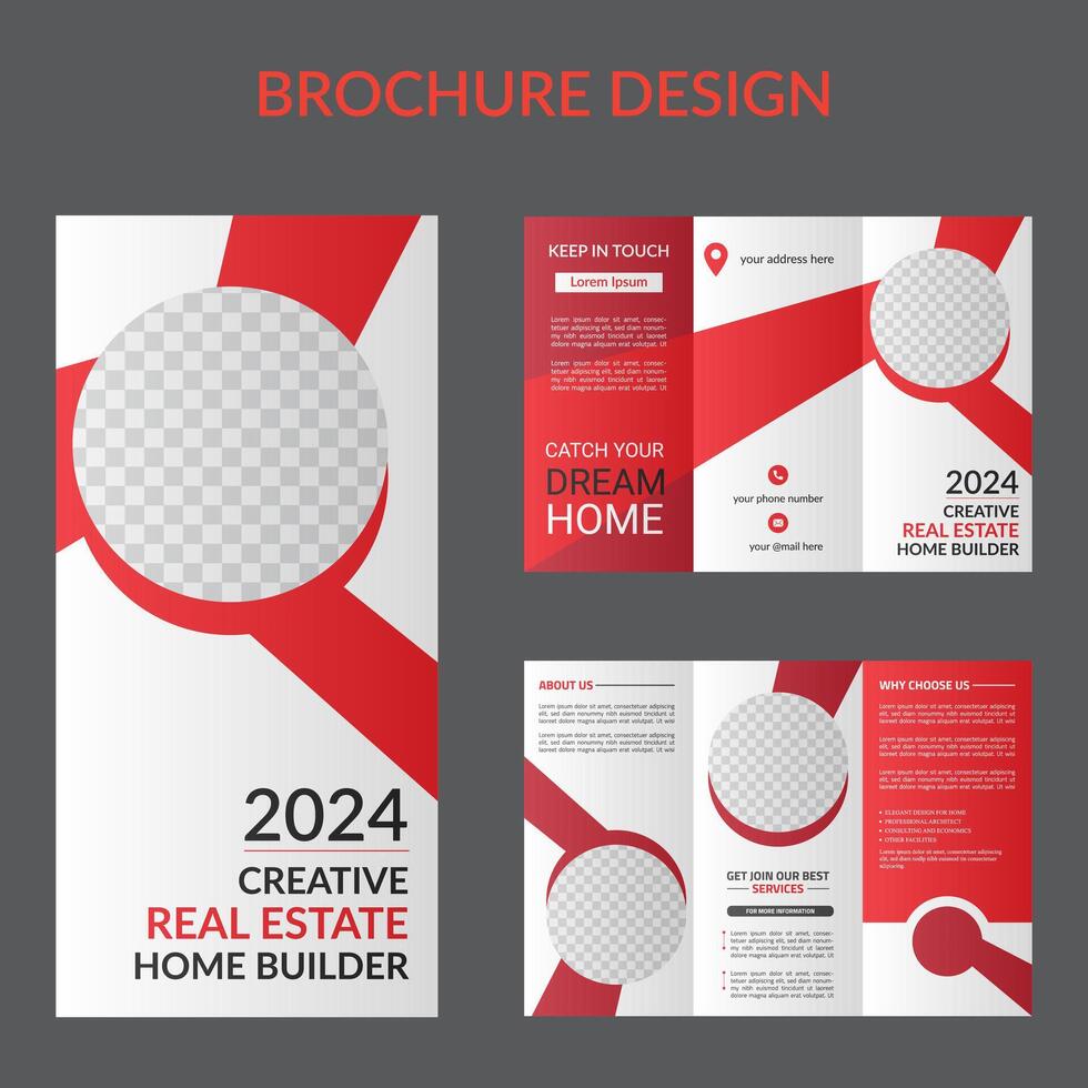 Awesome Business and Professional Print Tri-Fold Brochure Template vector