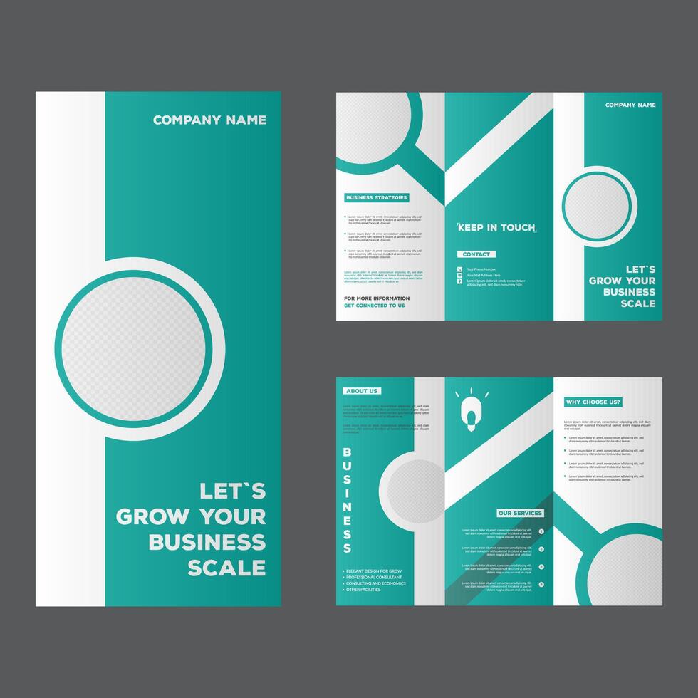 Awesome Business and Professional Print Tri-Fold Brochure Template vector