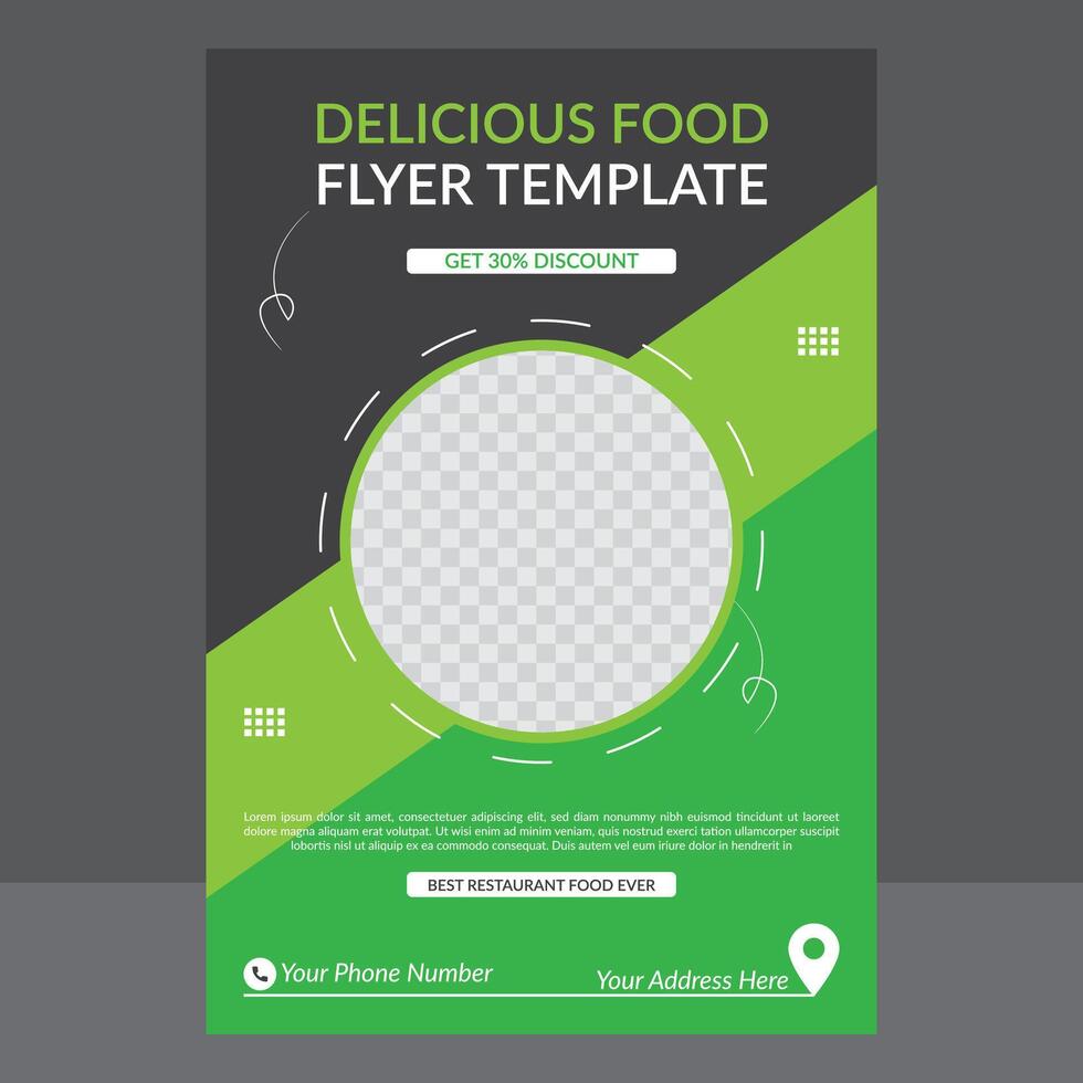 Creative Food Restaurant Flyer Template Design vector