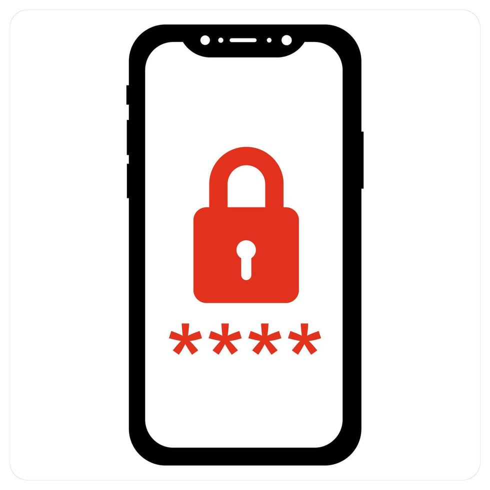 Mobile Security and lock icon concept vector