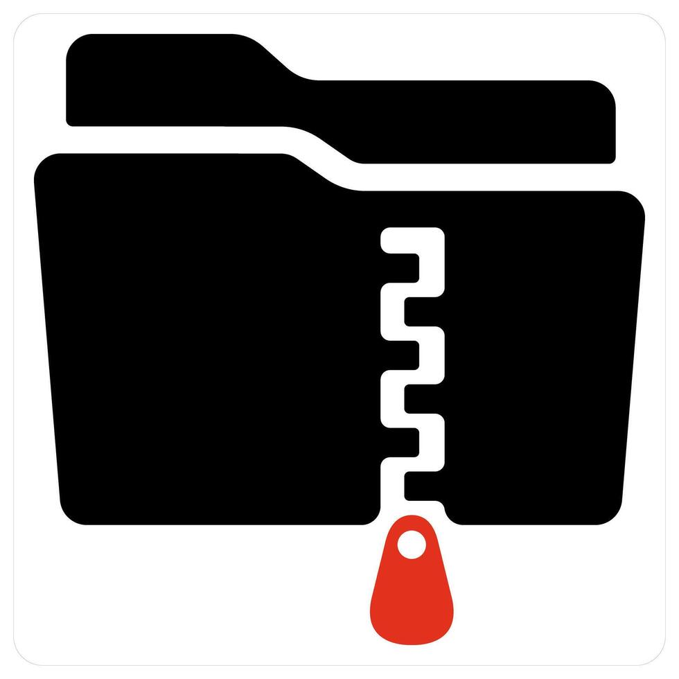 Zip Folder and Folder icon concept vector