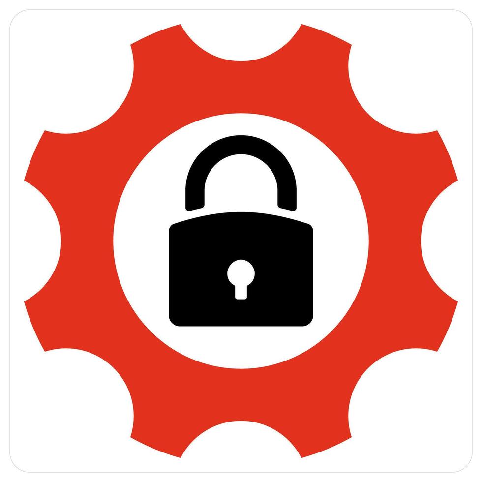 Security Setting and gear icon concept vector