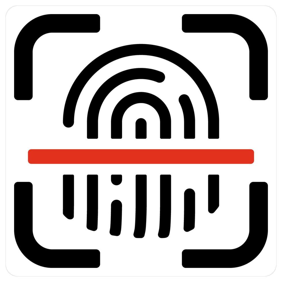 Fingerprint Scan and match icon concept vector