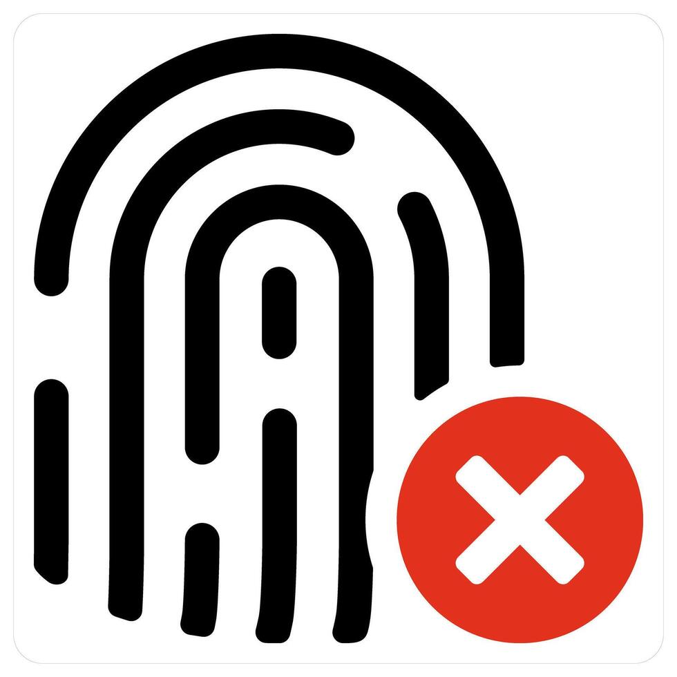 Fingerprint Mismatch and match icon concept vector