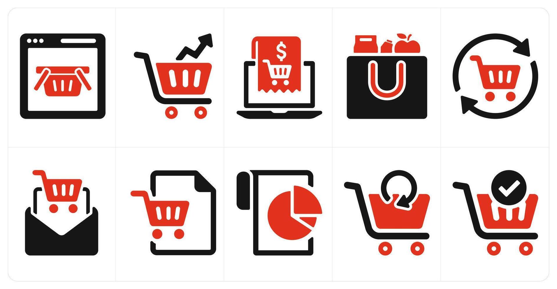 A set of 10 ecommerce icons as online cart, ecommerce, checkout vector