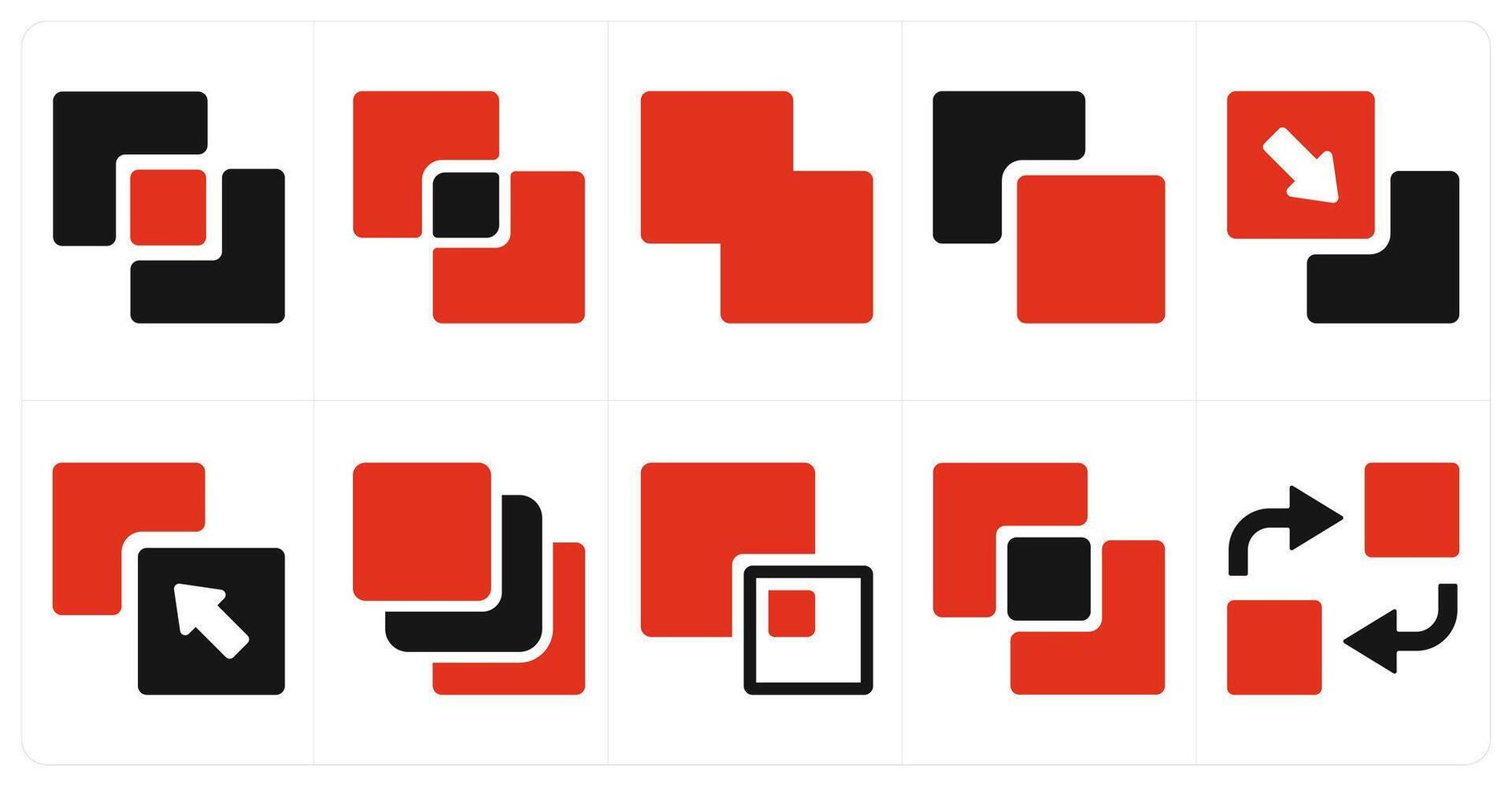 A set of 10 editing tools icons as merge, intersect, weld vector