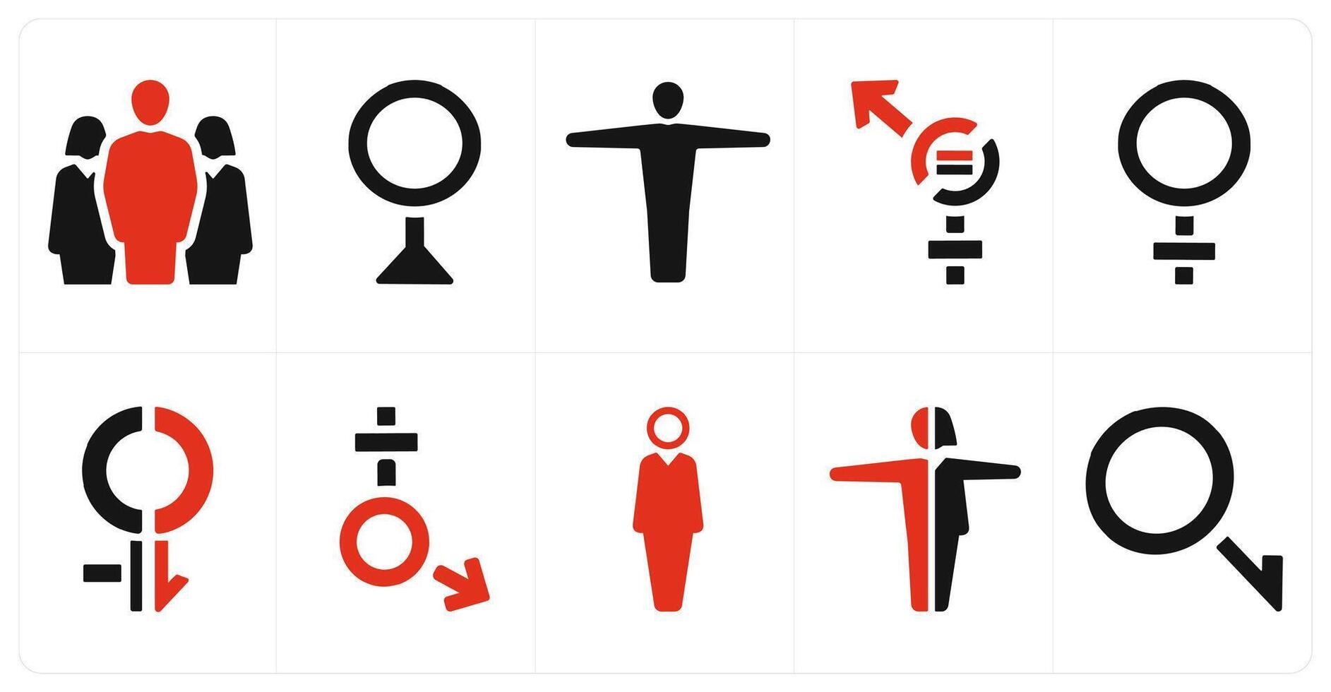 A set of 10 gender icons as Symbol, pride, bisexual vector