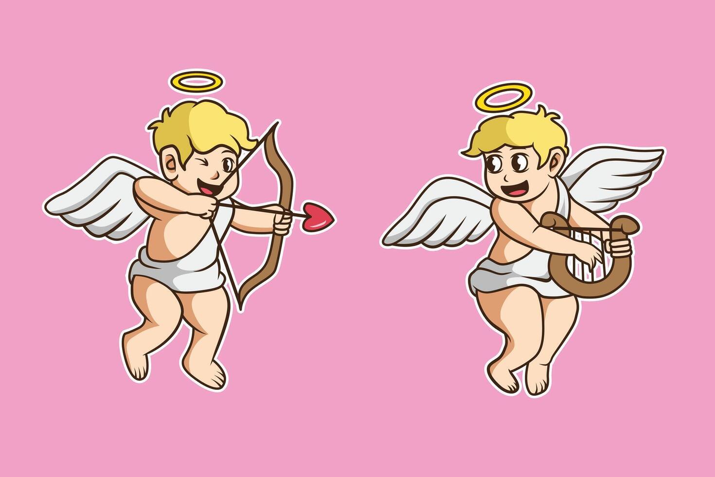 mascot design cupid good for sticker and your design vector