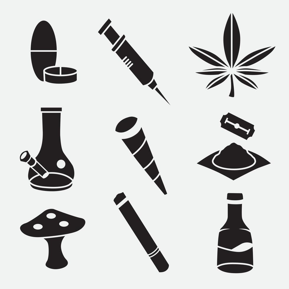 set of drugs icon good for symbol, logo, and education vector