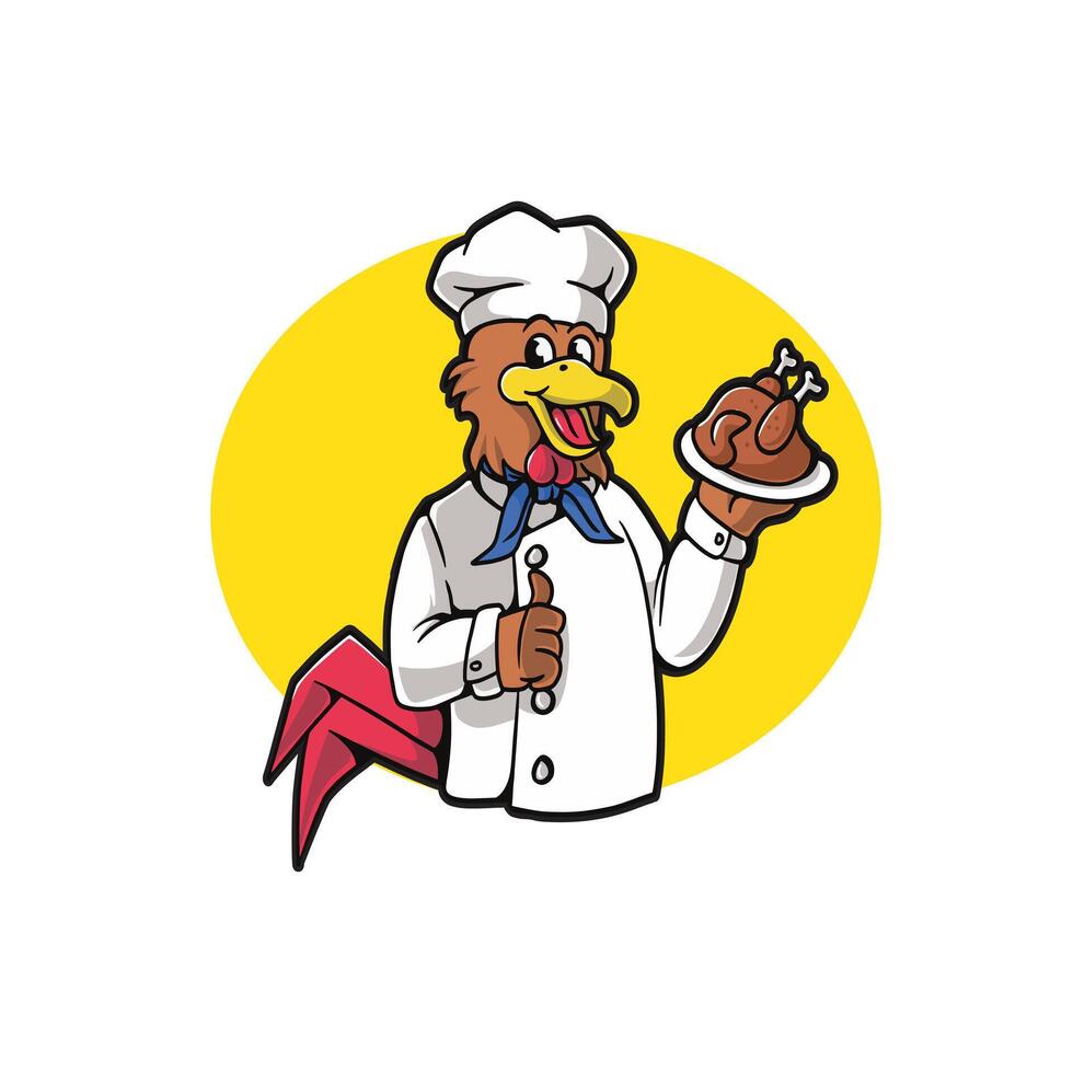 mascot logo chicken good for brand and branding vector