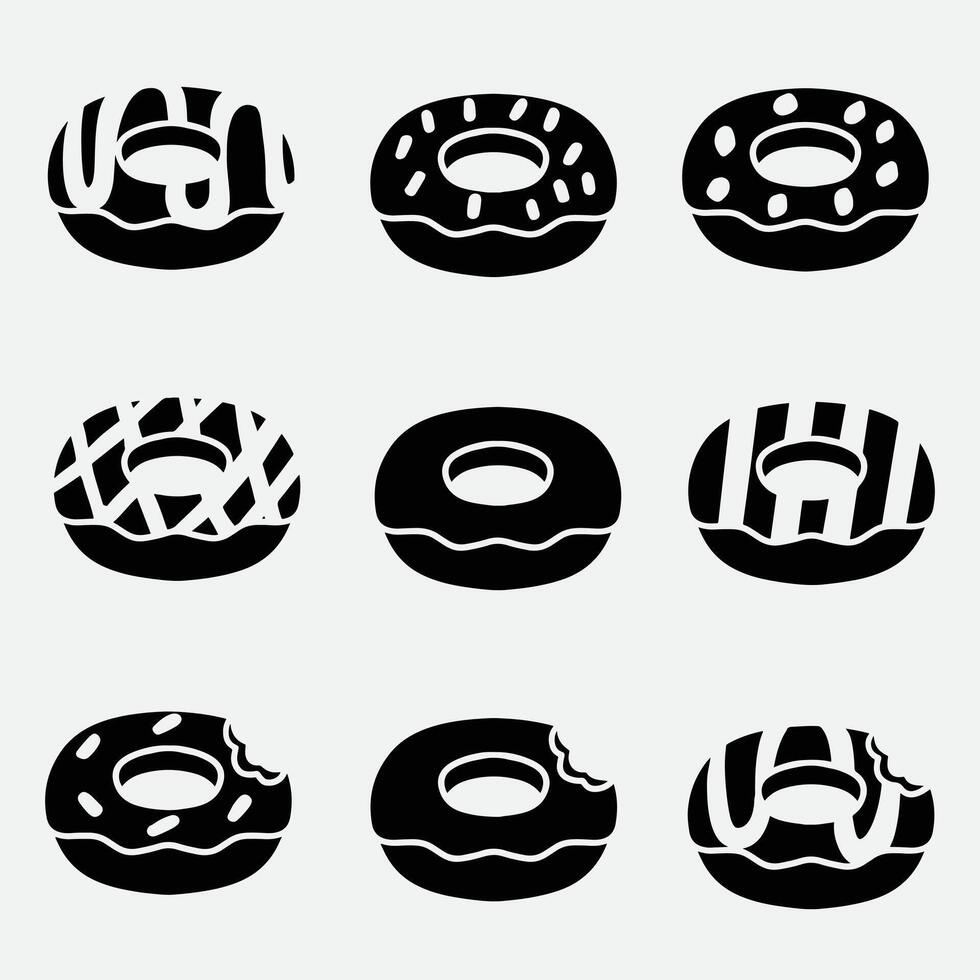 set of donut good for icons, symbols, logo, element design, etc vector