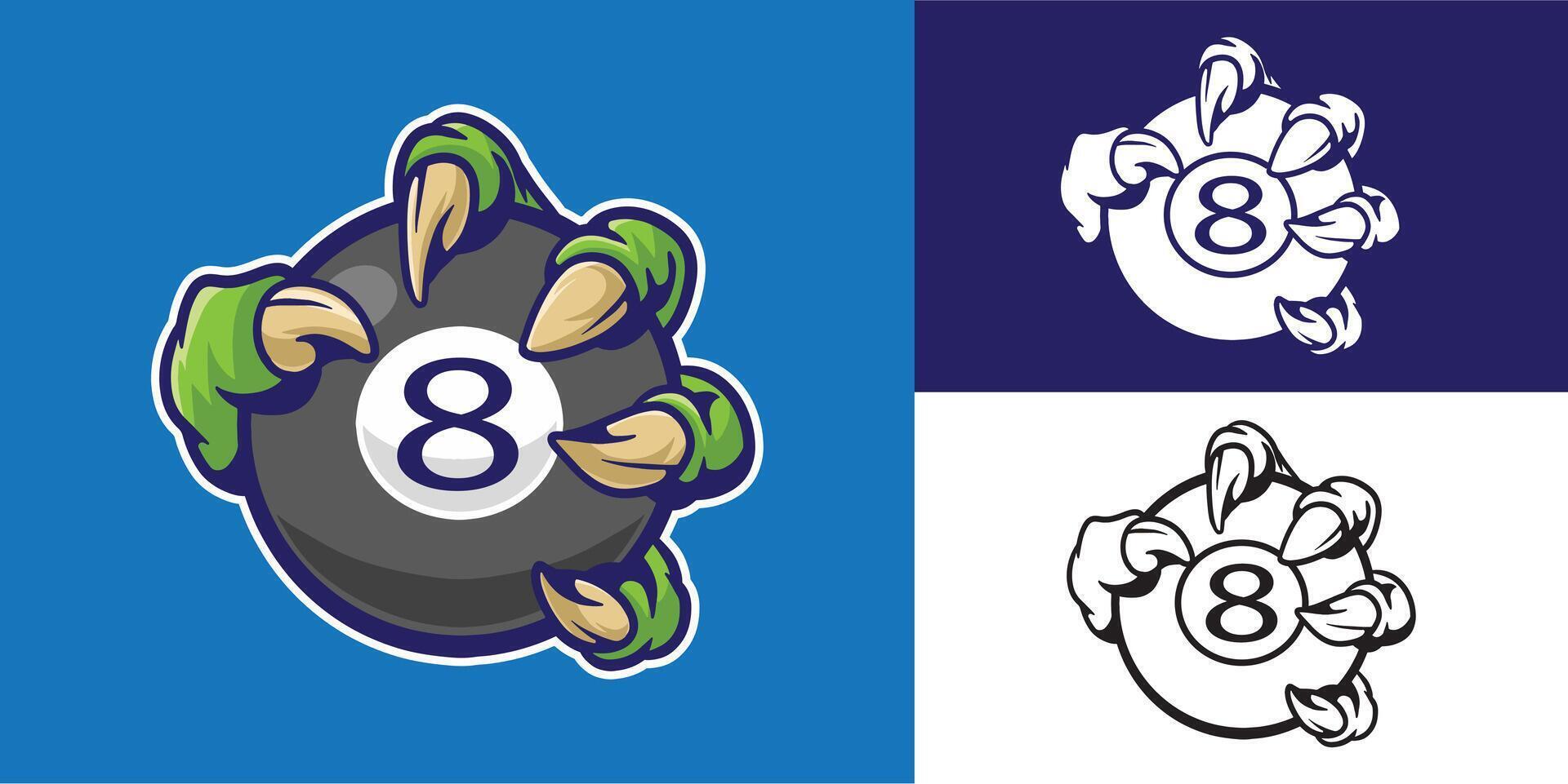 monster claw with eight ball good for logo, symbol, club, community, etc vector