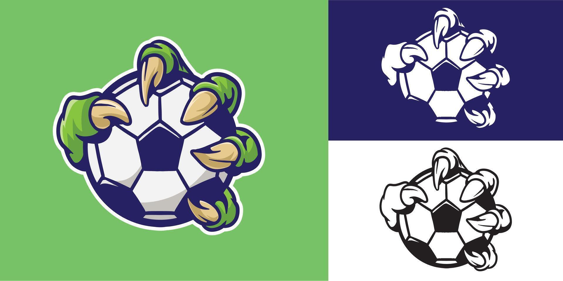 claw monster logo with football good for team, community, club, sticker, element design, etc vector