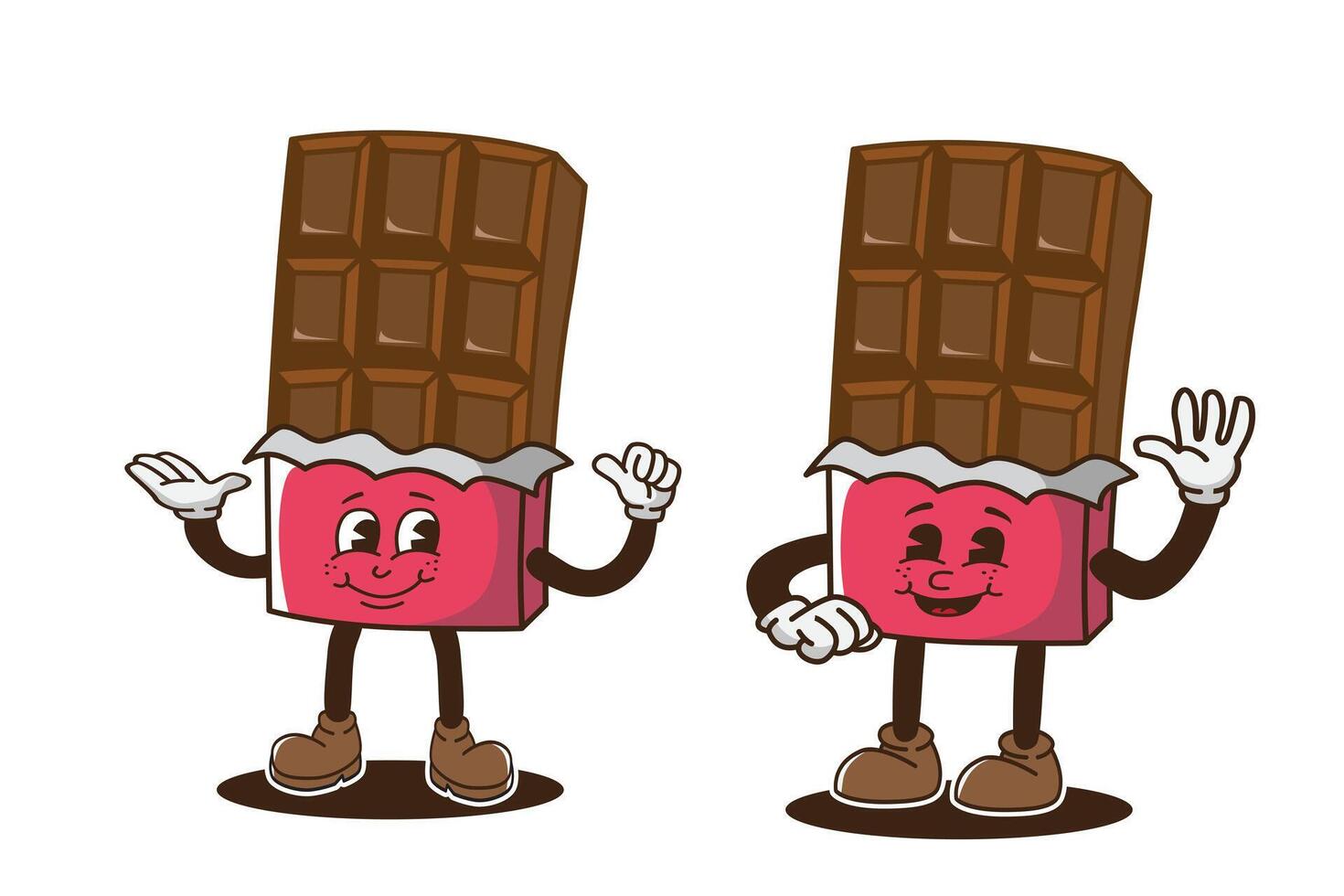 mascot chocolate with retro style vector