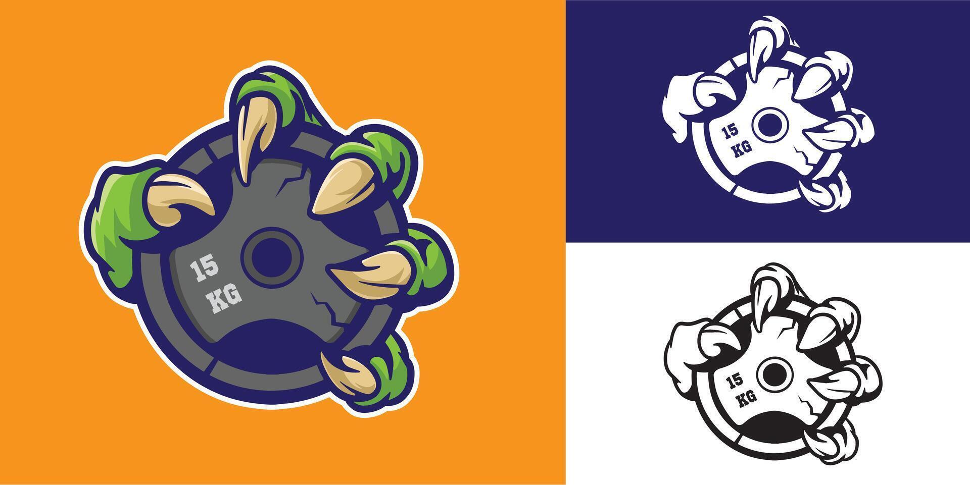 claw monster with plate gym good for logo, symbol, club, community, etc vector