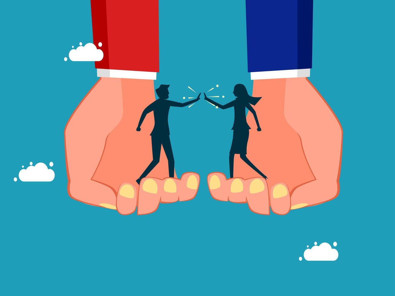 two people are holding hands and one is holding a knife vector