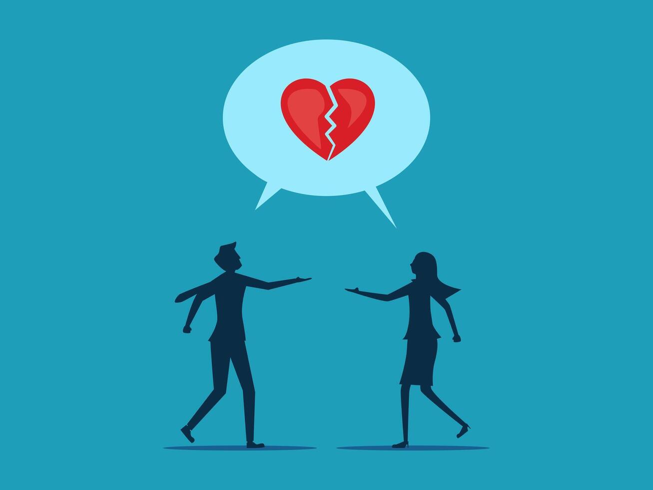 two people are talking about a broken heart vector