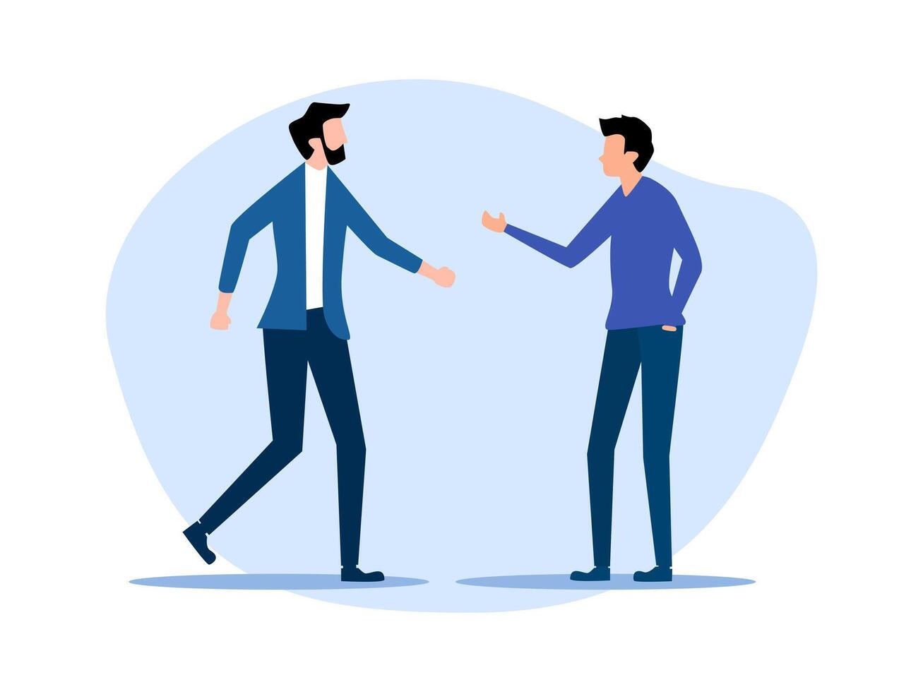 two men shaking hands in a flat style vector