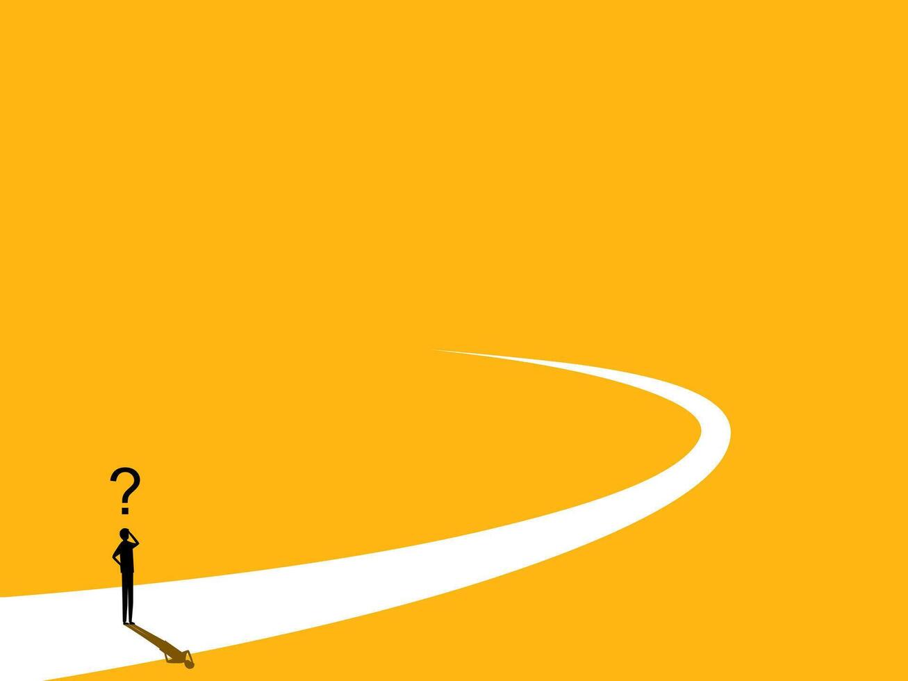 Businessman decides on the last curve of the road vector