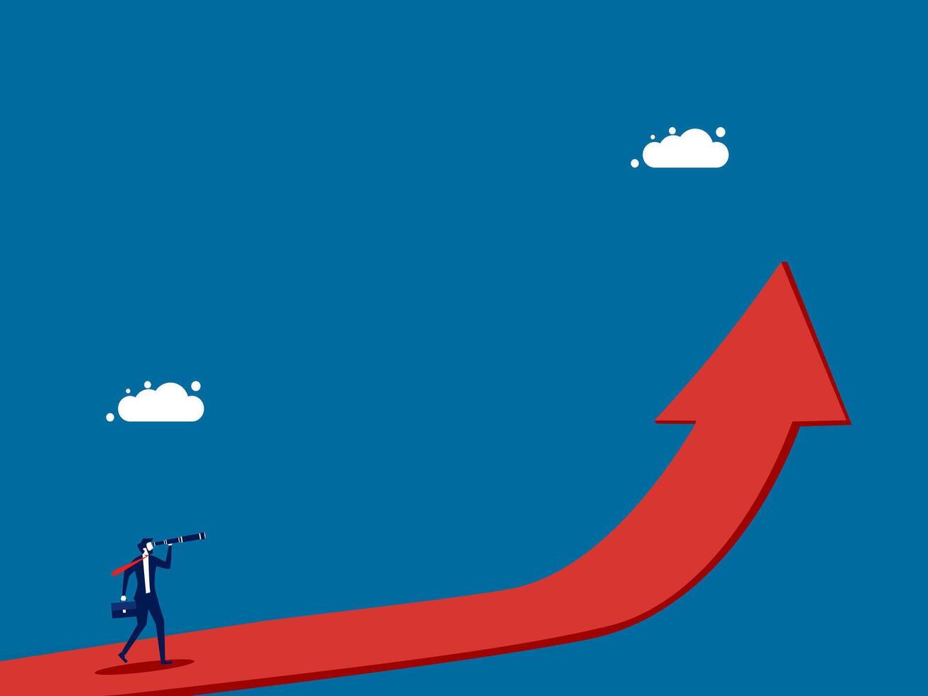 Businessman looks at growth opportunity vector