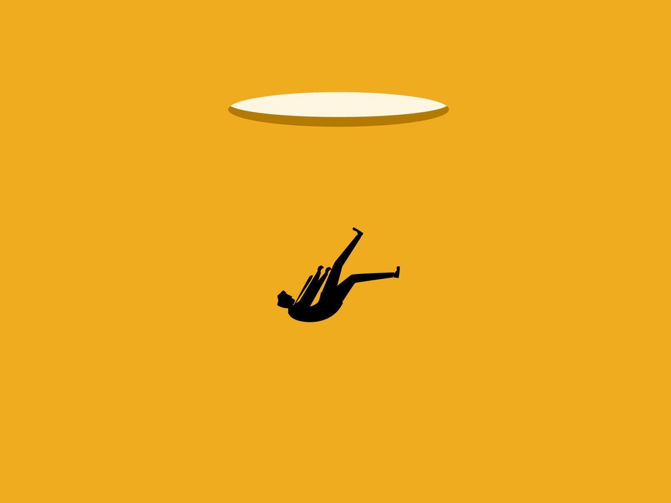 Businessman falls out of a hole. Crisis, Danger vector