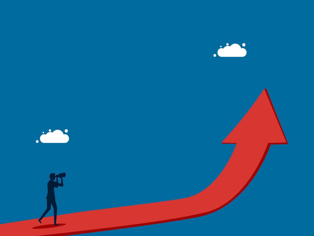 Businessman anticipating business growth vector
