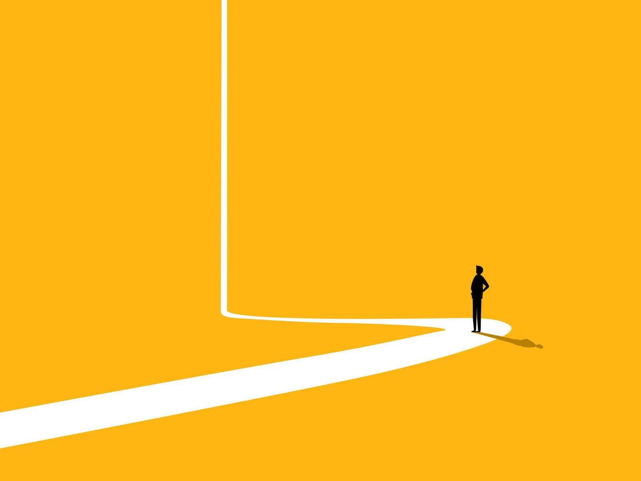 Inspiration. Businessman follows a variety of paths vector