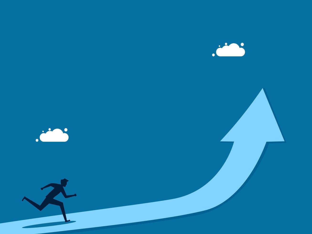 Businessman running on the path of growth vector