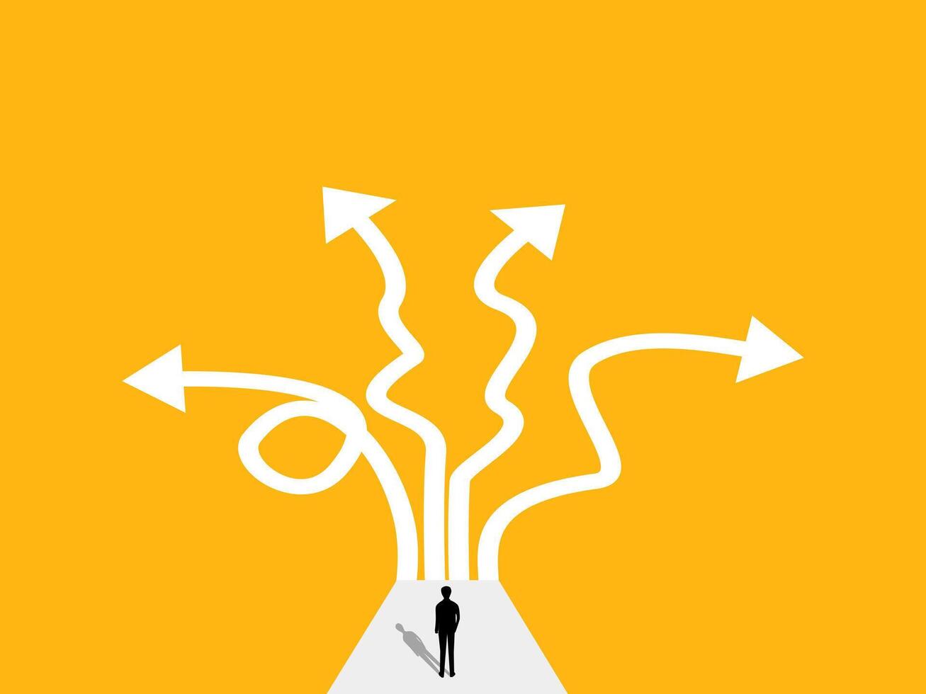 Businessman decides to take a difficult path vector