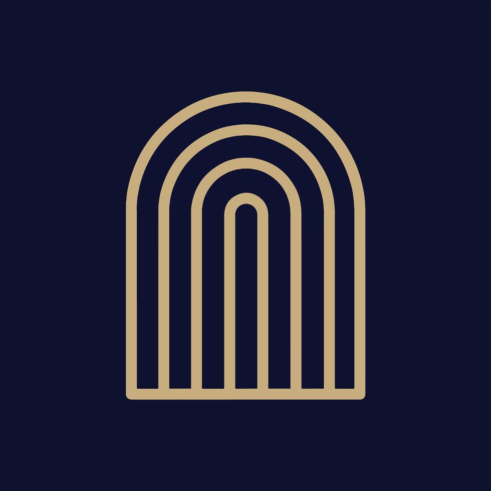 Gold Modern Simple Design Hotel and Resort Logo. vector