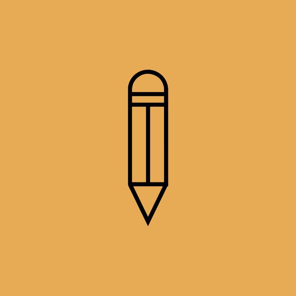 Black Abstract Pencil Logo. vector