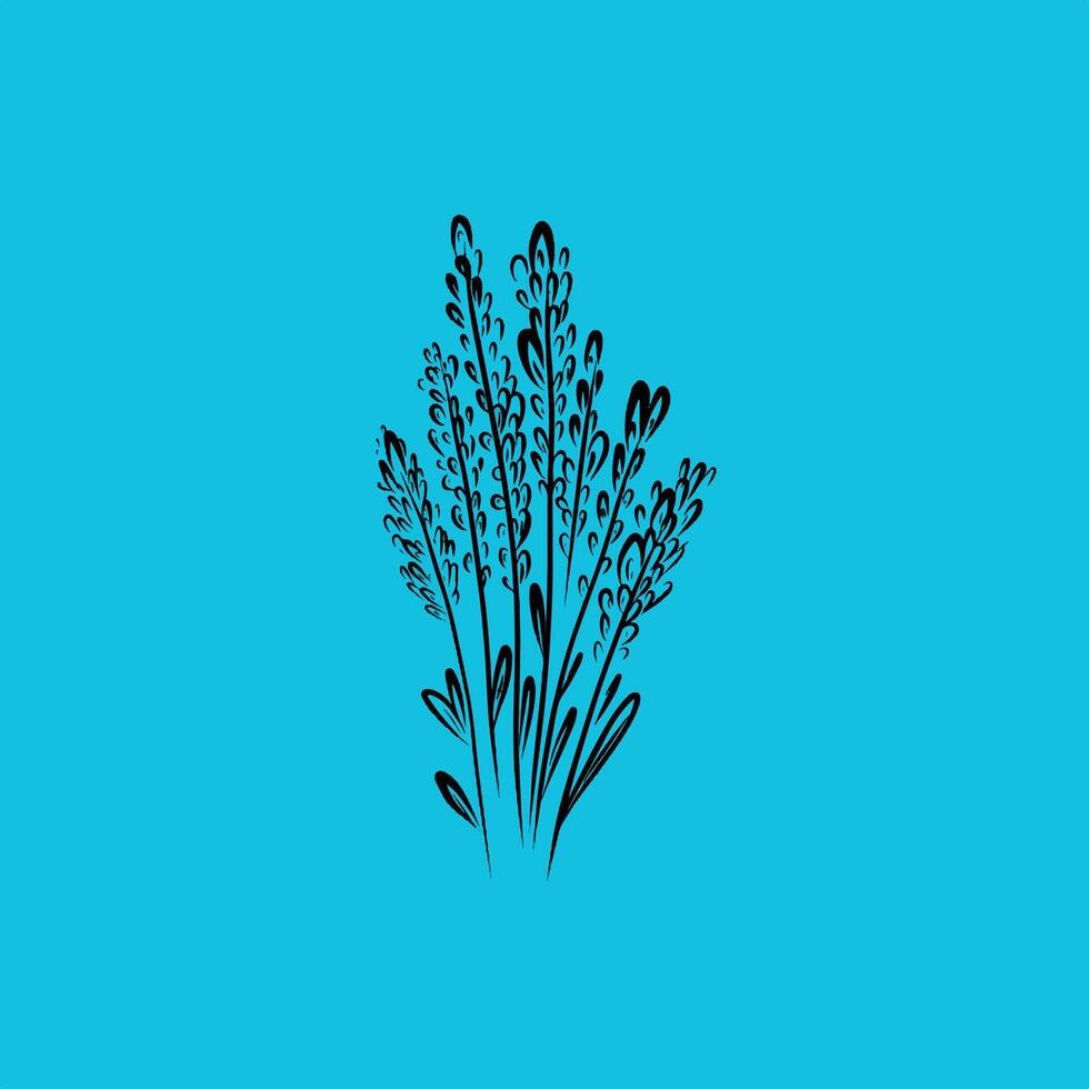 Black Lavender Flower Shop Logo. vector