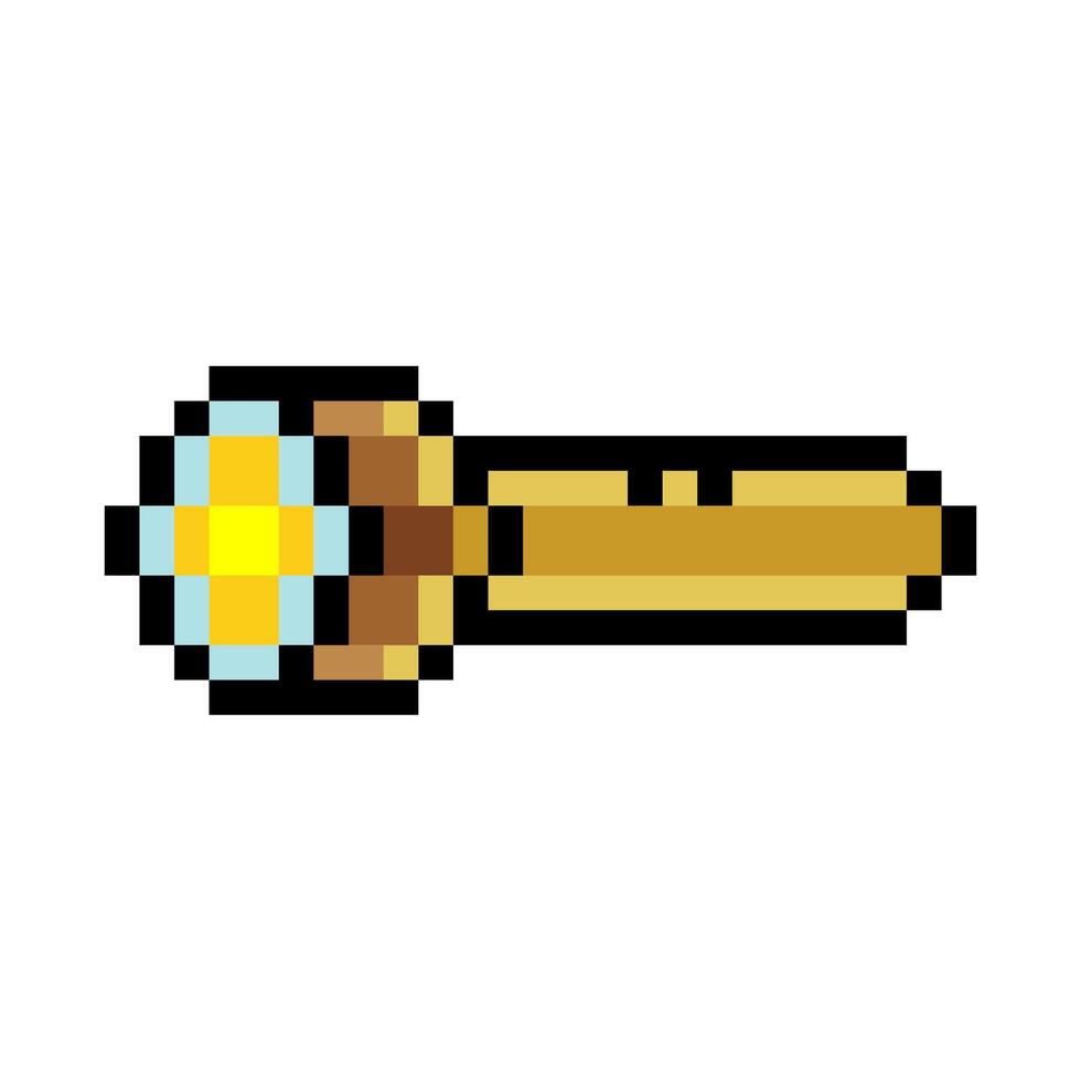 Flashlight in pixel art style vector