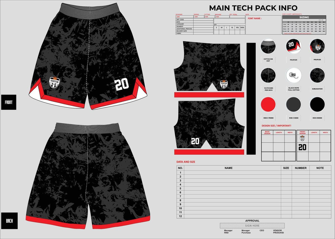 basketball jersey shorts sublimation template vector