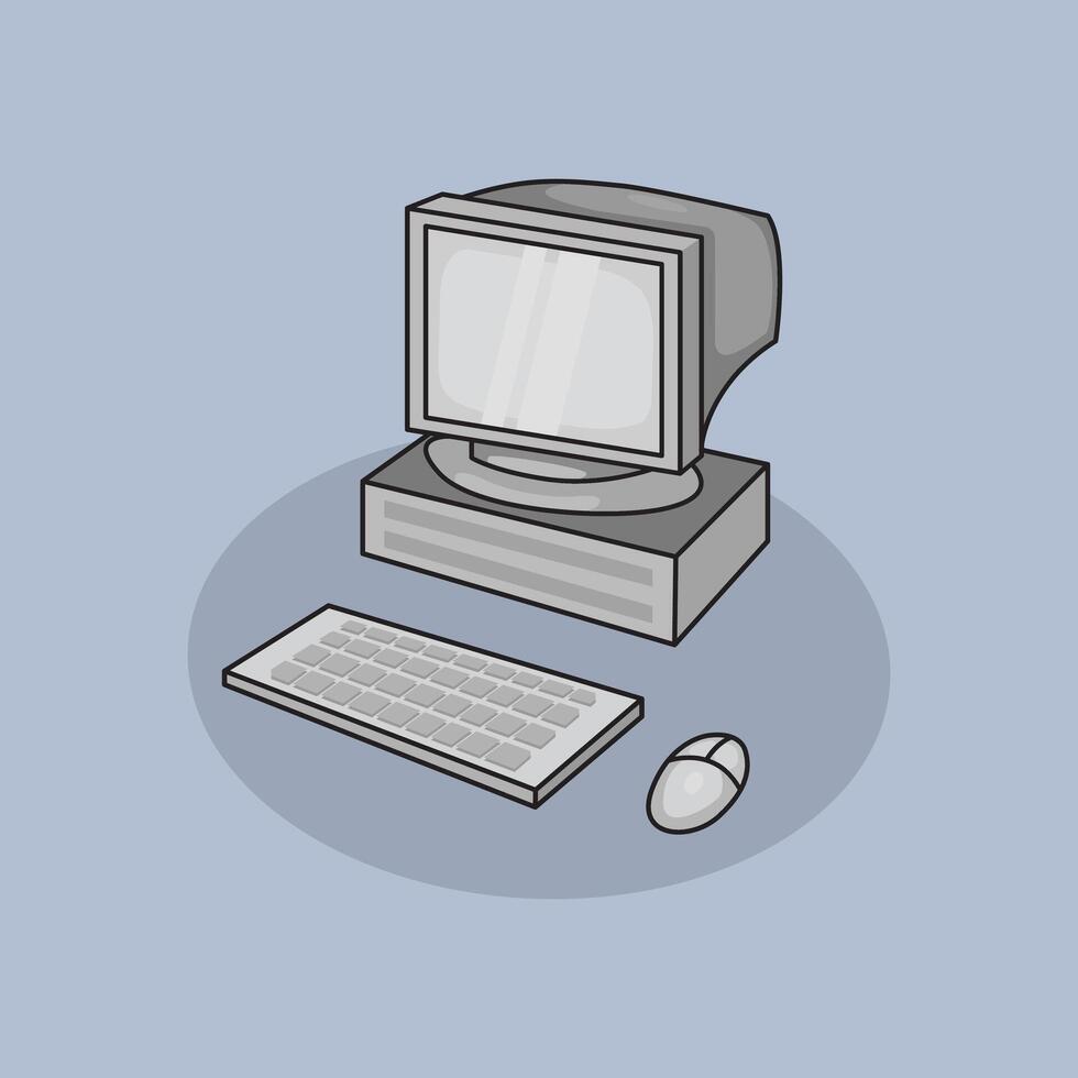 PC Desktop Computer design illustration and icon for website, digital and print vector