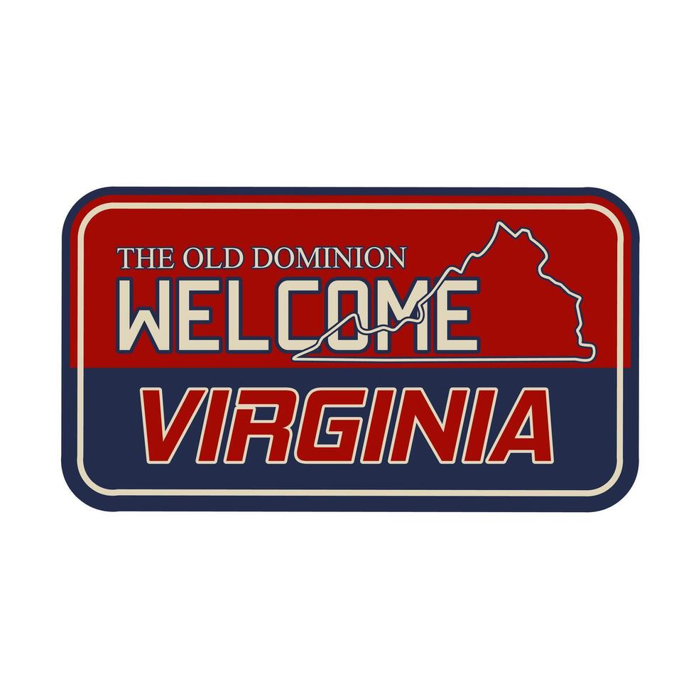Vintage Welcome to Virginia Sticker - The Old Dominion Design vector